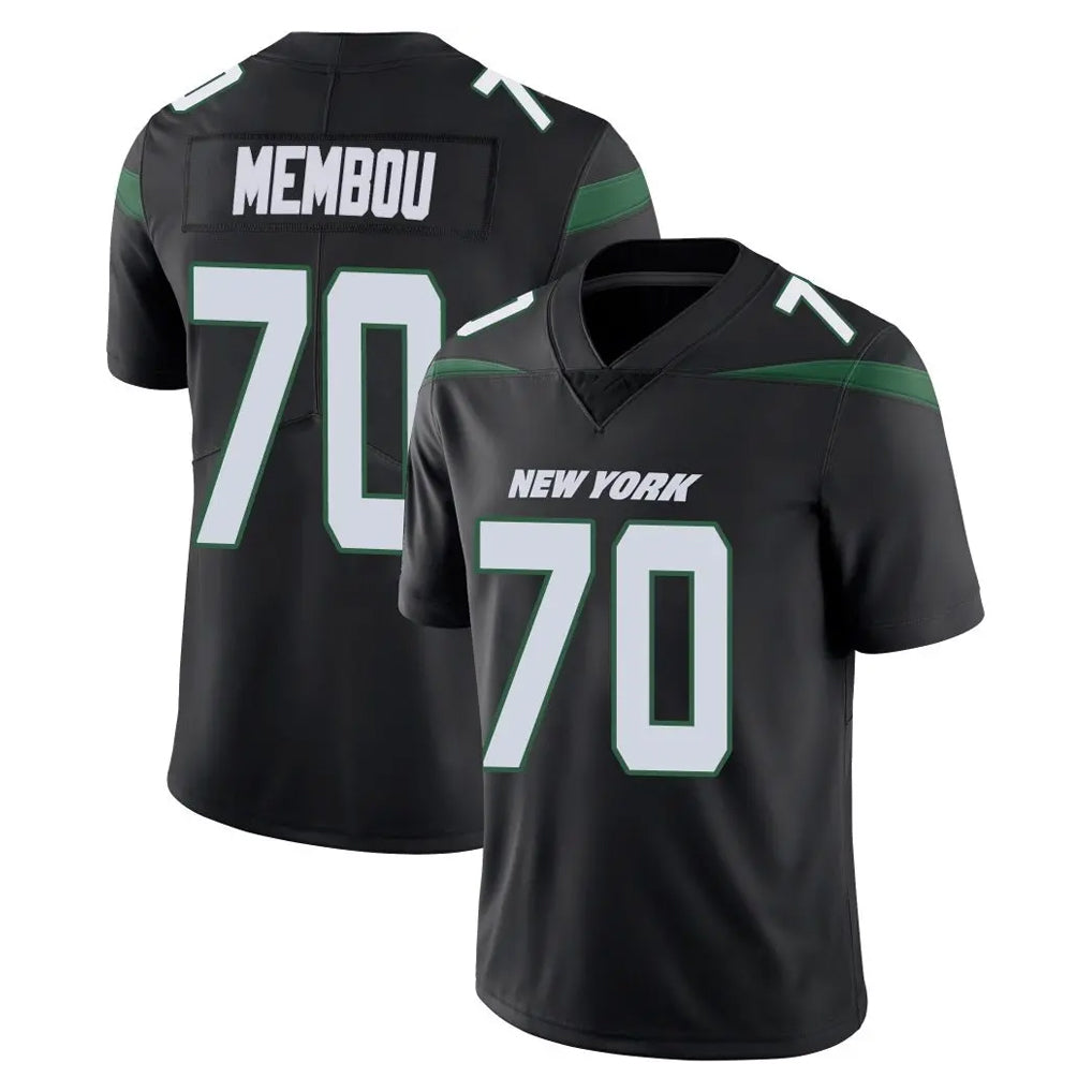 Tuec NY.Jets #70 Armand Membou Player Stealth Black Limited Vapor Home Game Stitched Jerseys