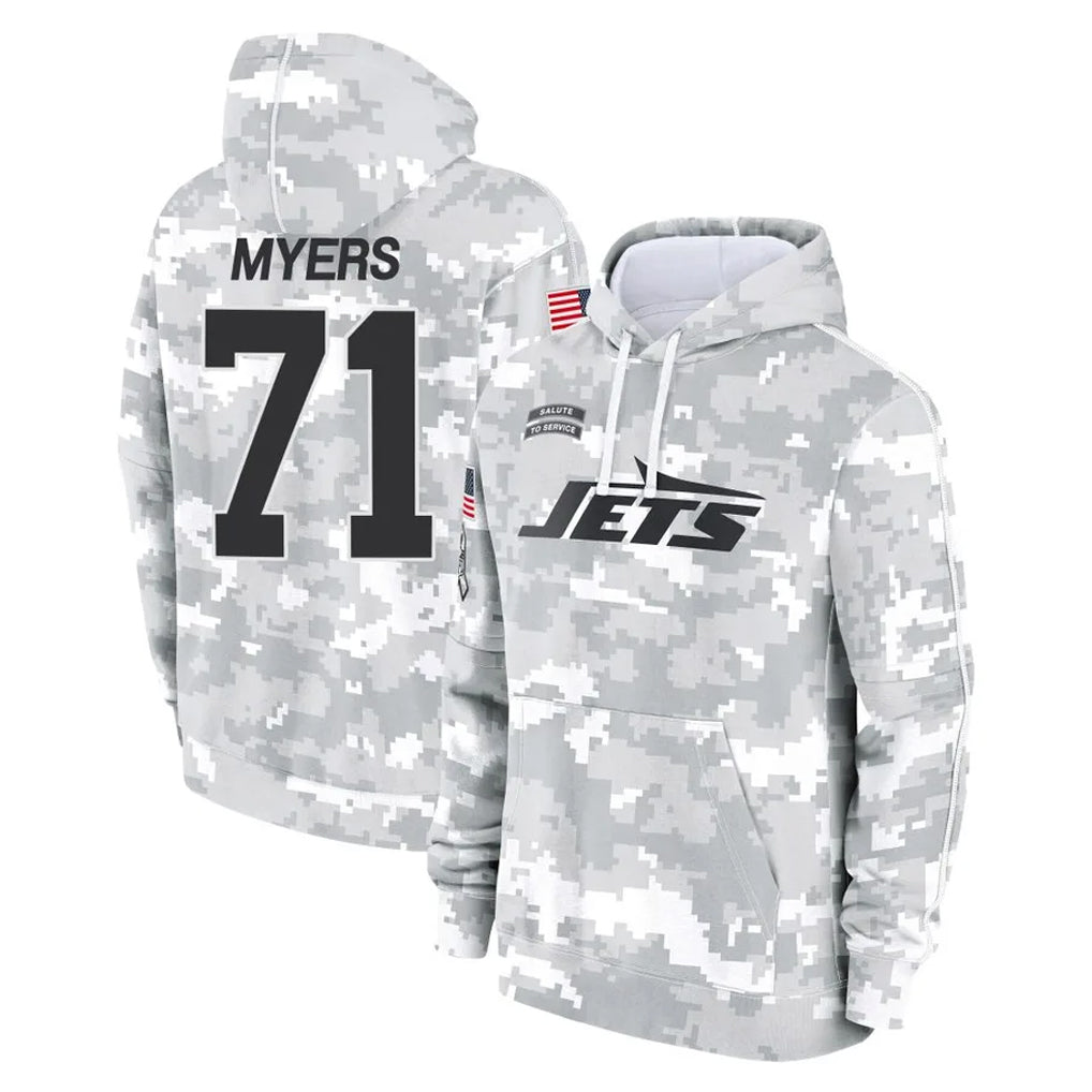 Tuec NY.Jets #71 Josh Myers Player Arctic Camo Salute to Service Pullover Hoodies Limited Game Stitched Jerseys
