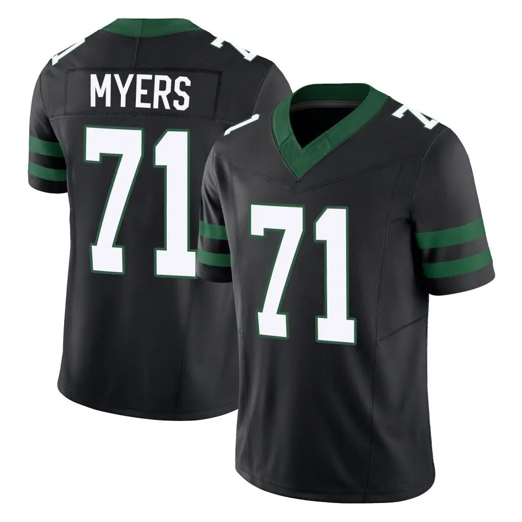 Tuec NY.Jets #71 Josh Myers Player Black Limited Legacy Vapor F.U.S.E. Home Game Stitched Jerseys
