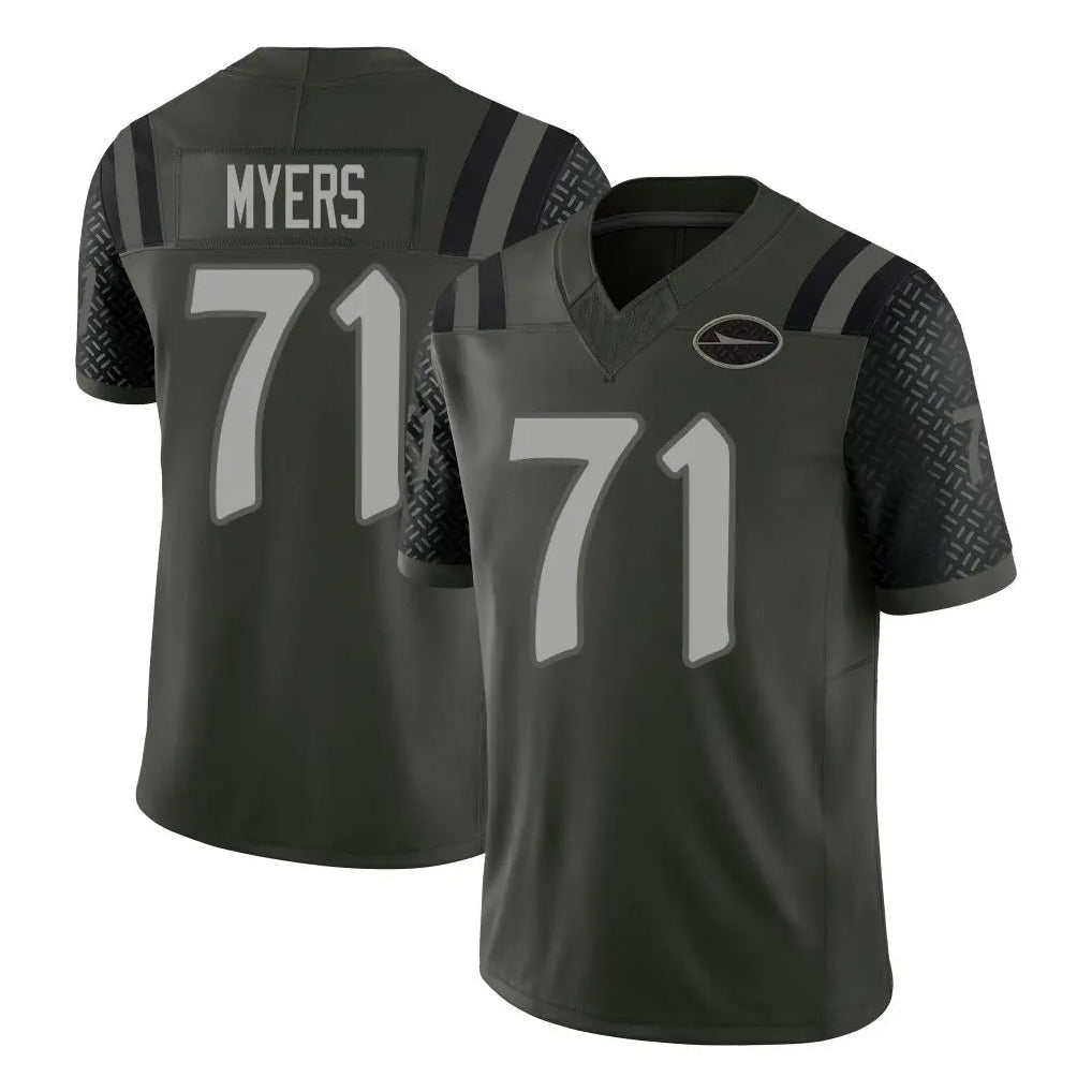 Tuec NY.Jets #71 Josh Myers Player Green Limited 2025 Rivalries Collection Home Game Stitched Jerseys