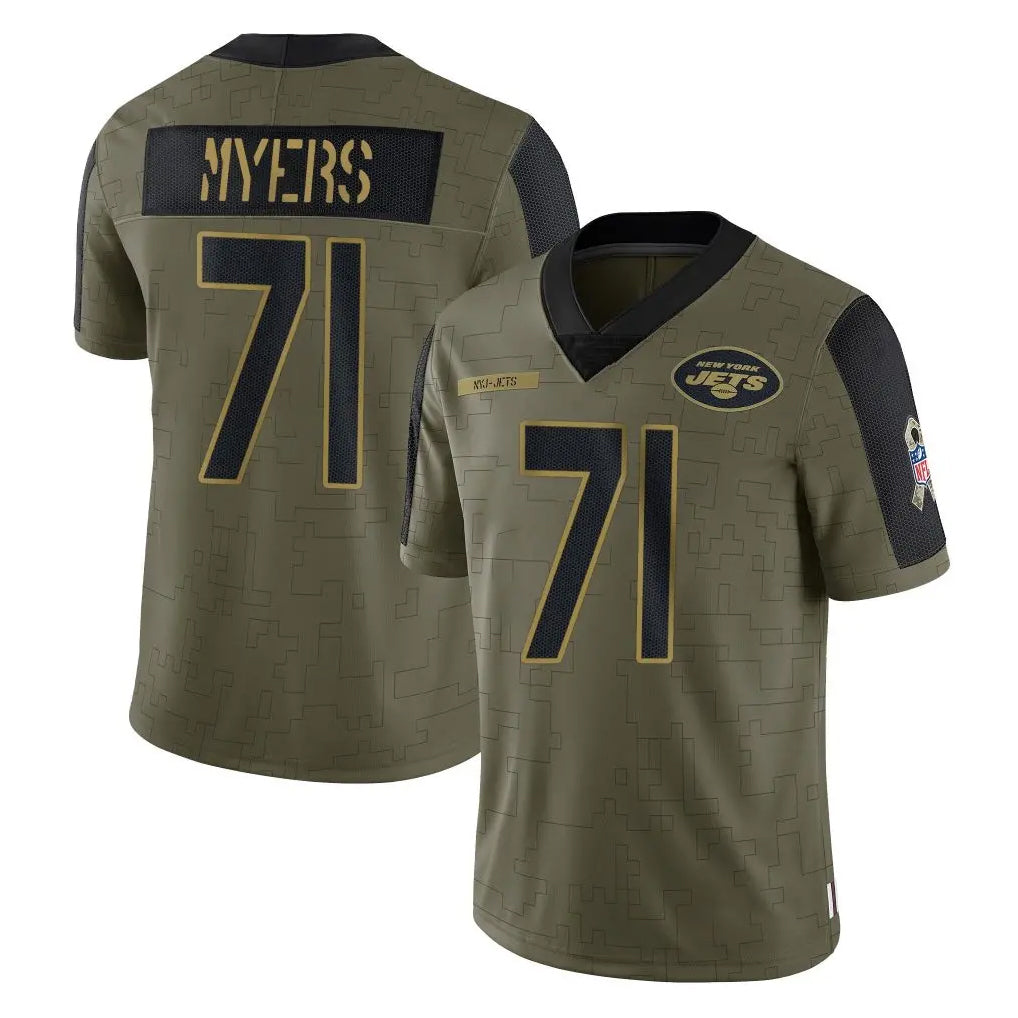 Tuec NY.Jets #71 Josh Myers Player Olive Salute To Service Limited Game Stitched Jerseys