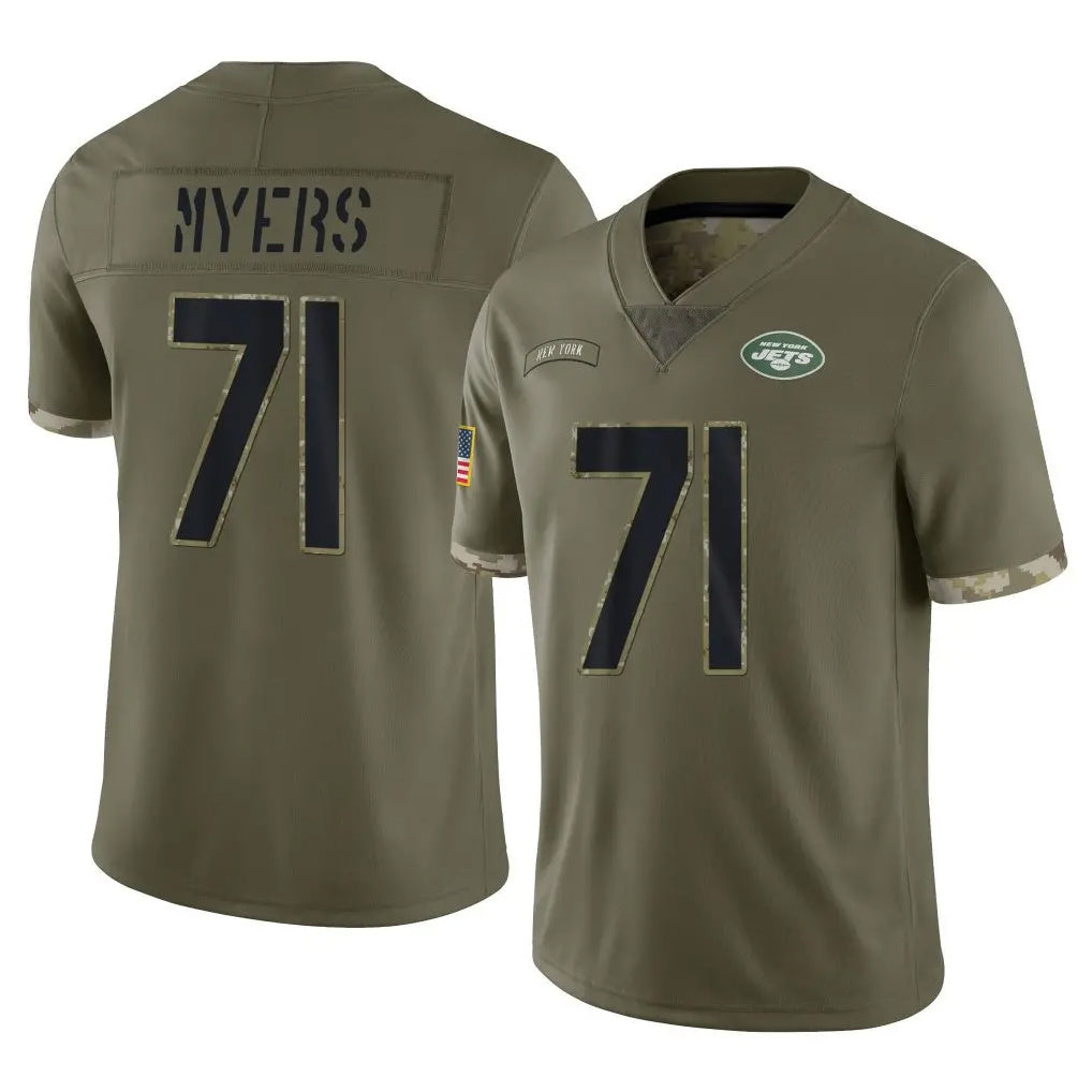Tuec NY.Jets #71 Josh Myers Player Olive Salute To Service Limited Stitched JerseysNY.Jets #71 Josh Myers Player Olive Salute To Service Limited Stitched Jerseys