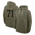 Tuec NY.Jets #71 Josh Myers Player Olive Salute to Service Pullover Hoodies Limited Stitched Jerseys