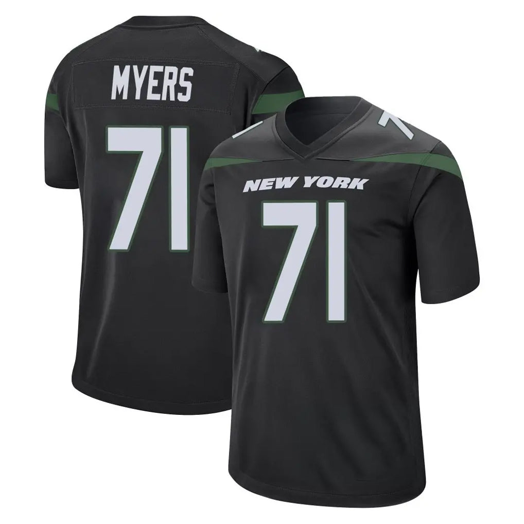 Tuec NY.Jets #71 Josh Myers Player Stealth Black Home Game Stitched Jerseys