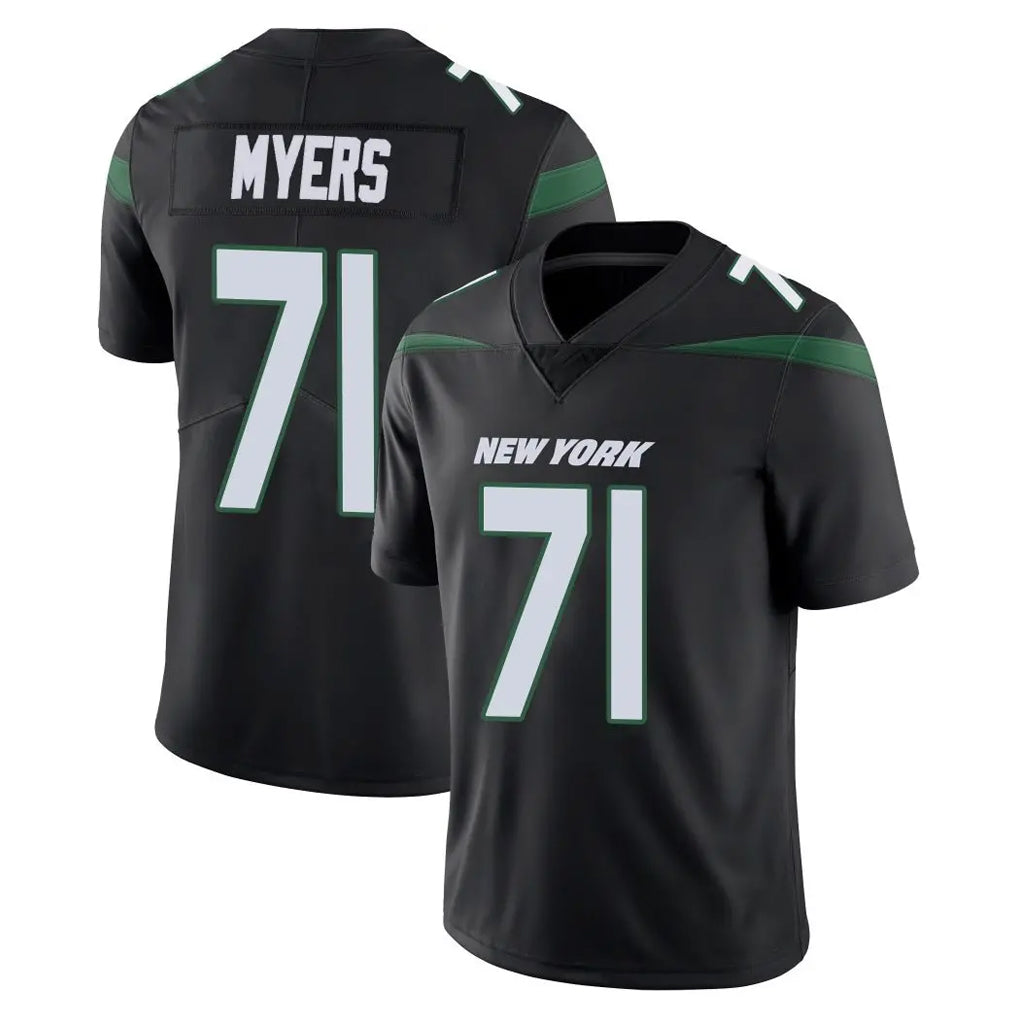 Tuec NY.Jets #71 Josh Myers Player Stealth Black Limited Vapor Home Game Stitched Jerseys