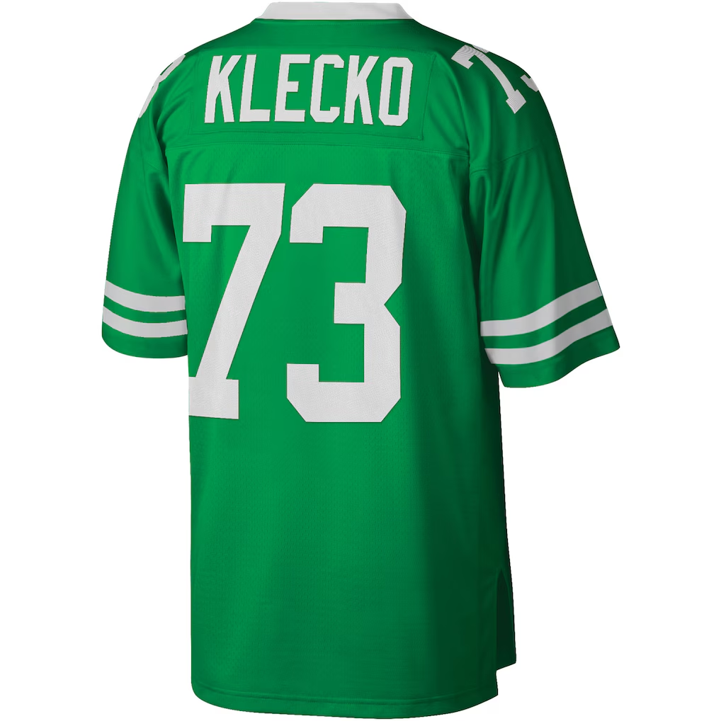 Tuec NY.Jets #73 Joe Klecko Mitchell & Ness Kelly Green Legacy Replica Stitched Puhic Jersey