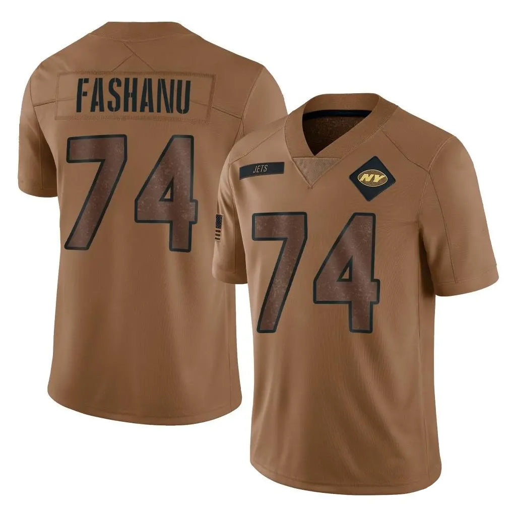 Tuec NY.Jets #74 Olu Fashanu Player Brown Salute To Service Limited Stitched Jerseys