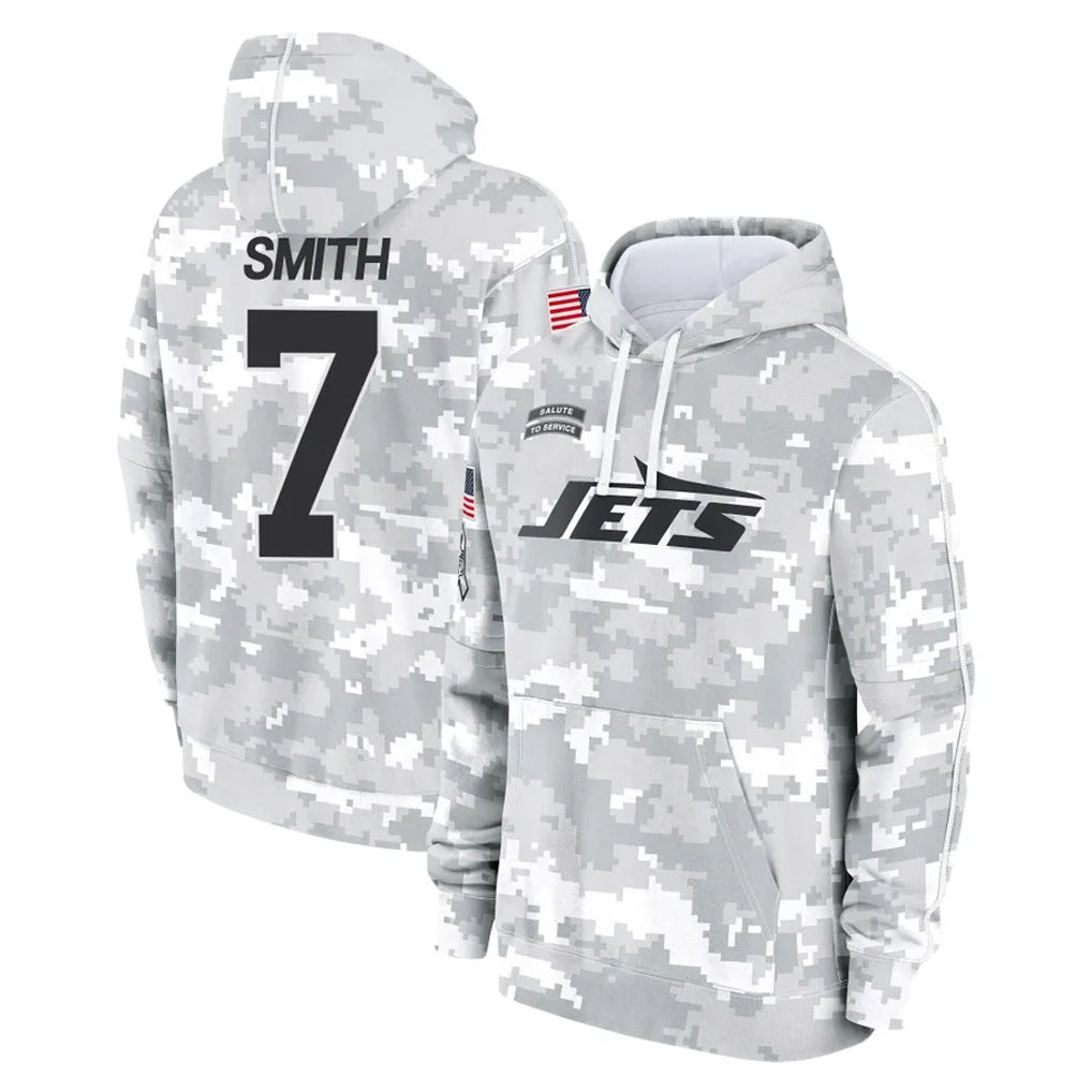 Tuec NY.Jets #7 Geno Smith Player Arctic Camo Salute to Service Pullover Hoodies Limited Game Stitched Jerseys