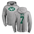 Tuec NY.Jets #7 Geno Smith Player Gray LOGO Pullover Hoodies Limited Game Stitched Jerseys