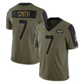 Tuec NY.Jets #7 Geno Smith Player Olive Salute To Service Limited Game Stitched Jerseys