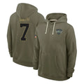 Tuec NY.Jets #7 Geno Smith Player Olive Salute to Service Pullover Hoodies Limited Stitched Jerseys