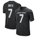 Tuec NY.Jets #7 Geno Smith Player Stealth Black Home Game Stitched Jerseys