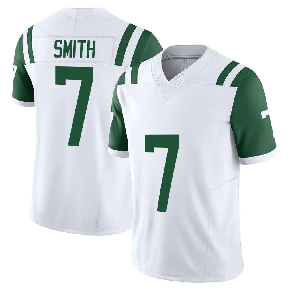 Tuec NY.Jets #7 Geno Smith Player White Limited Classic Vapor F.U.S.E. Home Game Stitched Jerseys