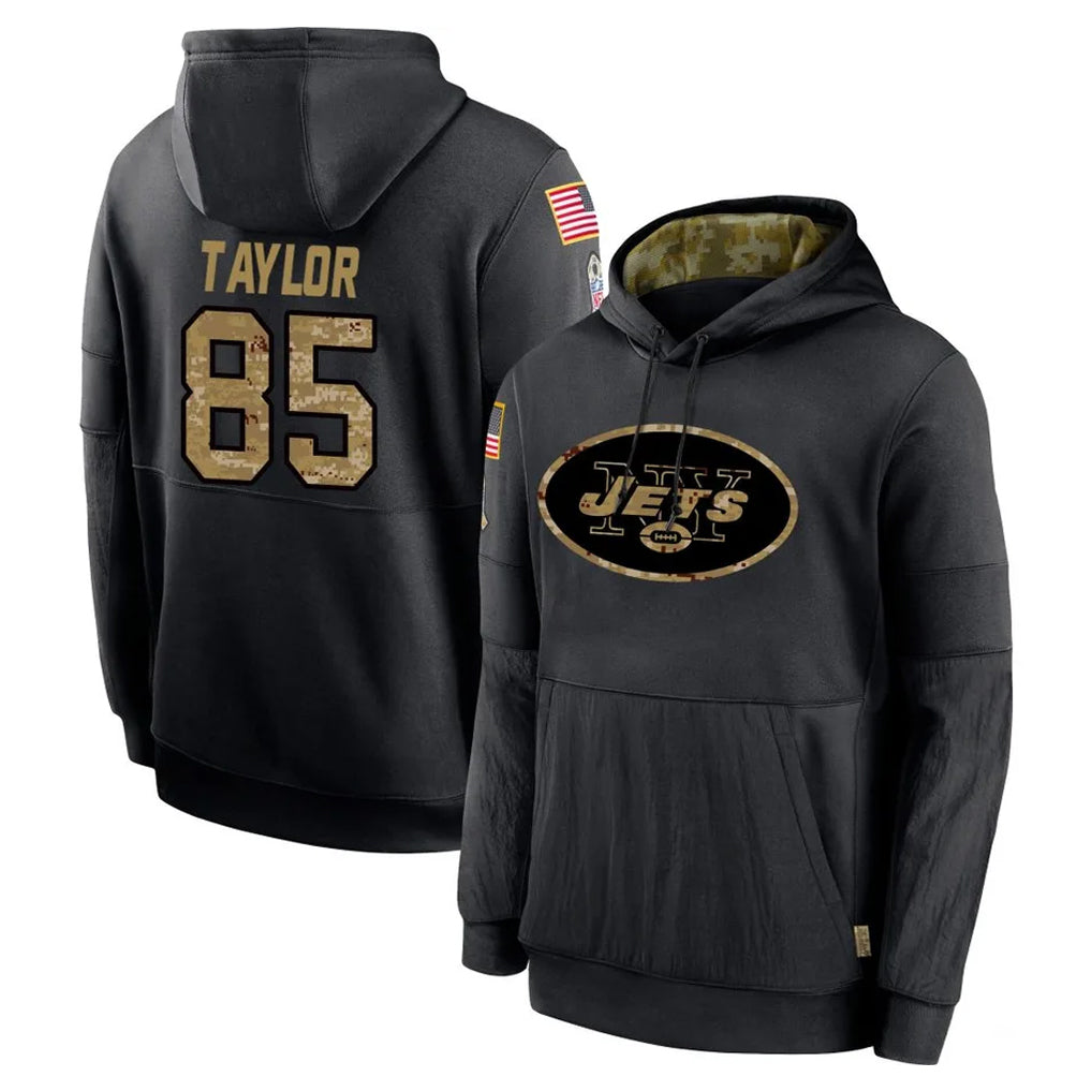 Tuec NY.Jets #85 Mason Taylor Player Black Salute to Service Hoodies Limited Game Stitched Jerseys
