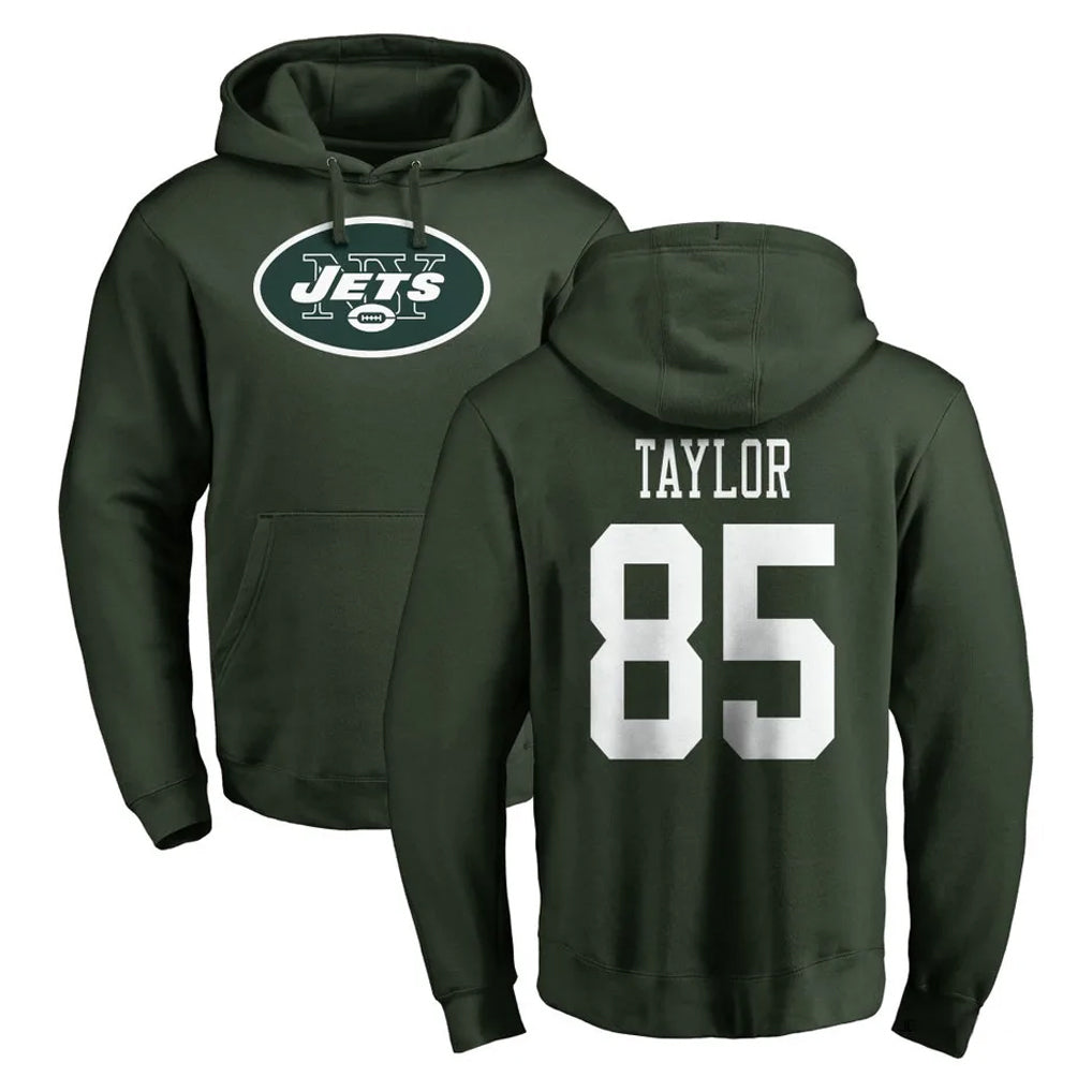 Tuec NY.Jets #85 Mason Taylor Player Green LOGO Pullover Hoodies Limited Game Stitched Jerseys