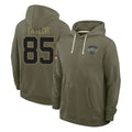 Tuec NY.Jets #85 Mason Taylor Player Olive Salute to Service Pullover Hoodies Limited Stitched Jerseys