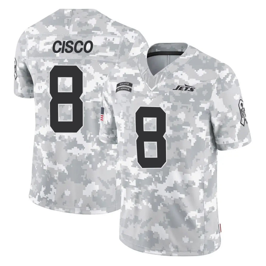 Tuec NY.Jets #8 Andre Cisco Player Arctic Camo Salute to Service Limited Game Stitched Jerseys