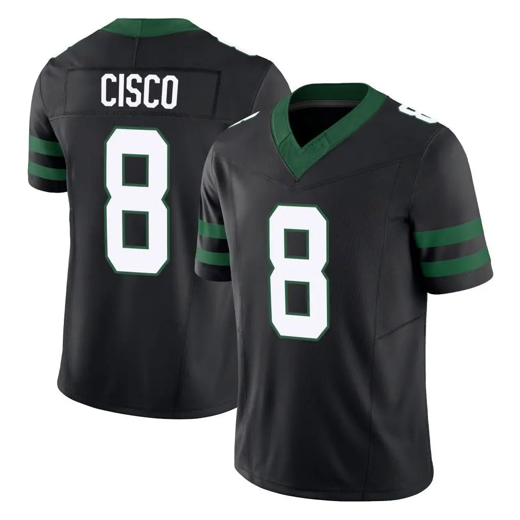 Tuec NY.Jets #8 Andre Cisco Player Black Limited Legacy Vapor F.U.S.E. Home Game Stitched Jerseys