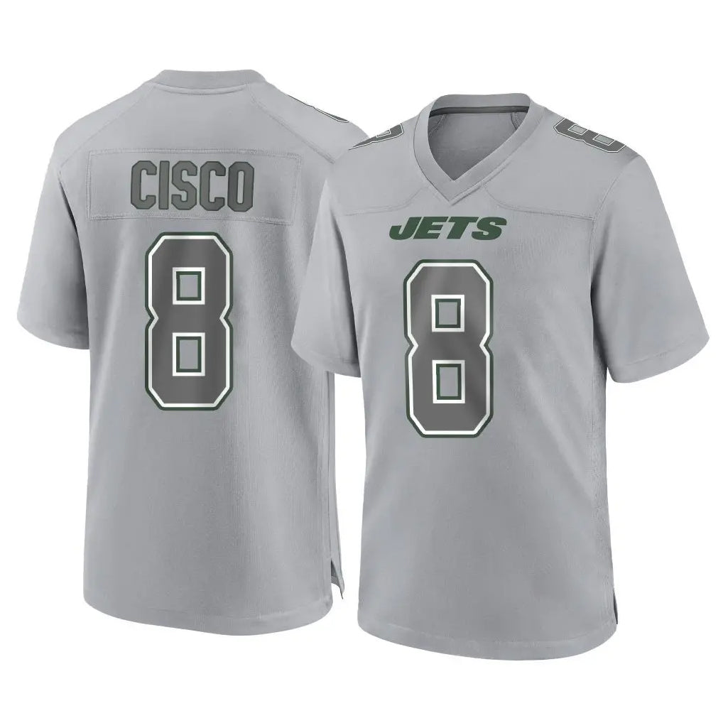 Tuec NY.Jets #8 Andre Cisco Player Gray Limited Atmosphere Fashion Home Game Stitched Jerseys