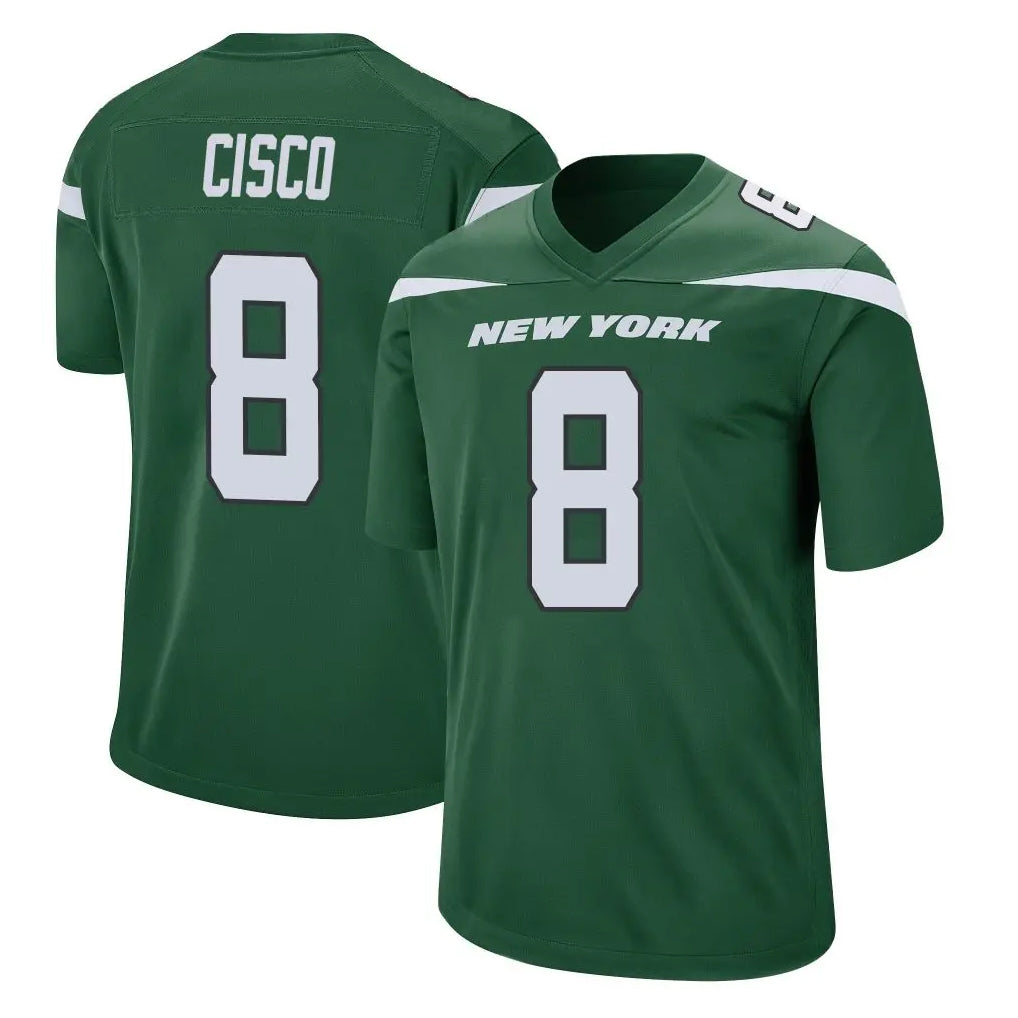 Tuec NY.Jets #8 Andre Cisco Player Green Home Game Stitched Jerseys