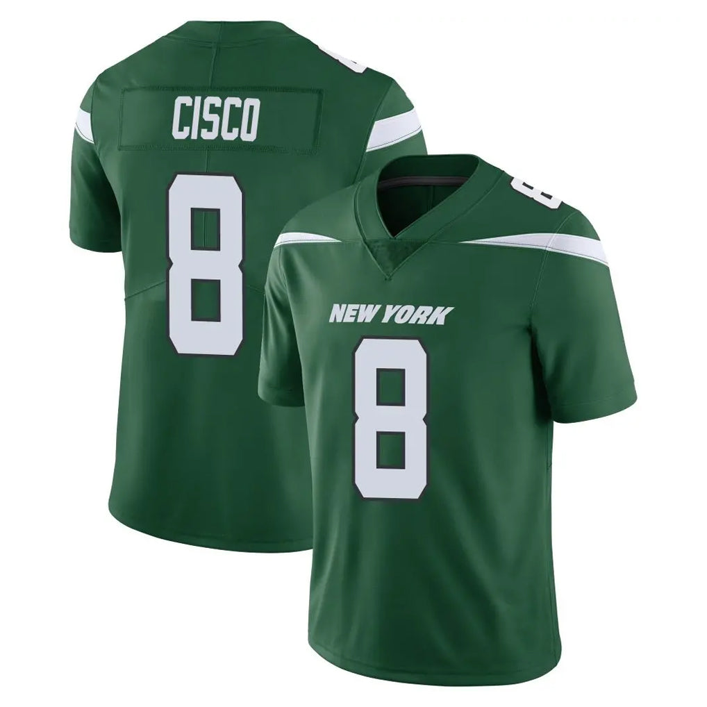 Tuec NY.Jets #8 Andre Cisco Player Green Limited Vapor Home Game Stitched Jerseys