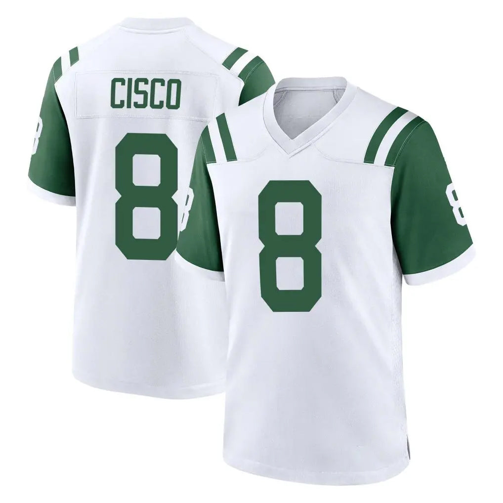Tuec NY.Jets #8 Andre Cisco Player White Classic Home Game Stitched Jerseys