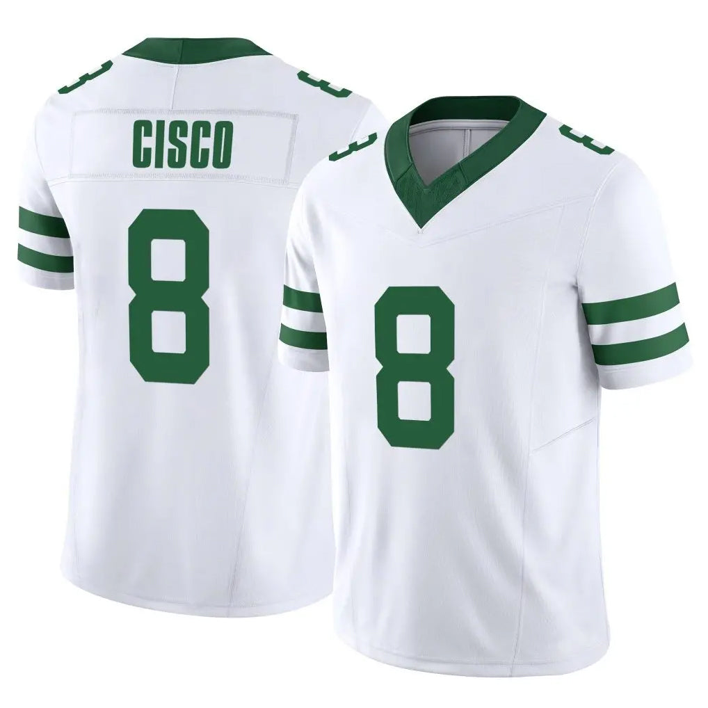 Tuec NY.Jets #8 Andre Cisco Player White Legacy Limited Vapor F.U.S.E. Home Game Stitched Jerseys