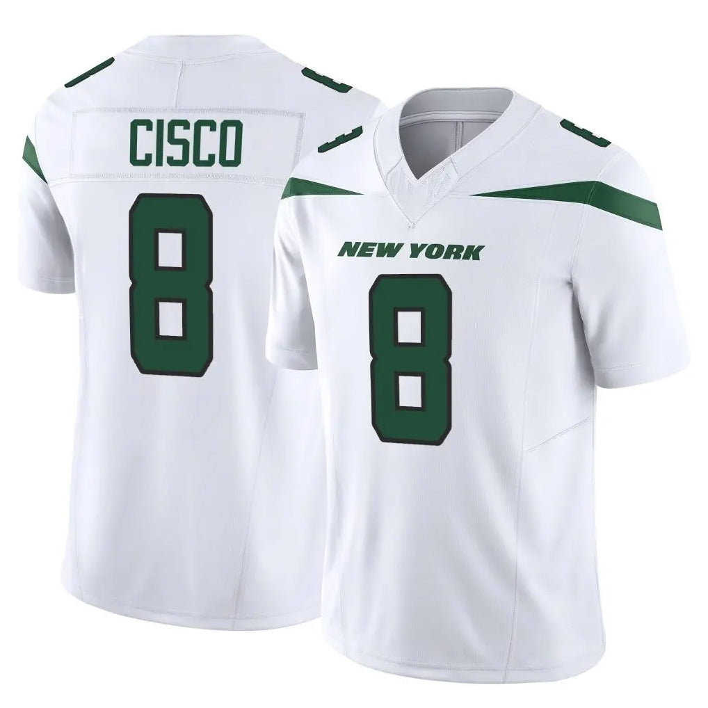 Tuec NY.Jets #8 Andre Cisco Player White Limited Vapor F.U.S.E. Home Game Stitched Jerseys