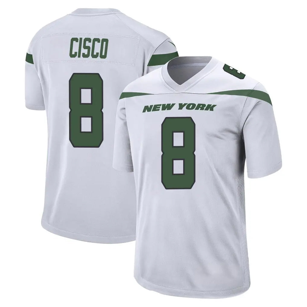 Tuec NY.Jets #8 Andre Cisco Player White Spotlight Home Game Stitched Jerseys