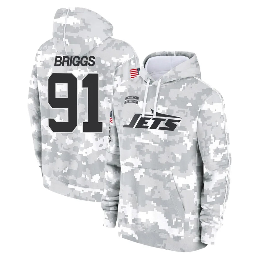 Tuec NY.Jets #91 Jowon Briggs Player Arctic Camo Salute to Service Pullover Hoodies Limited Game Stitched Jerseys