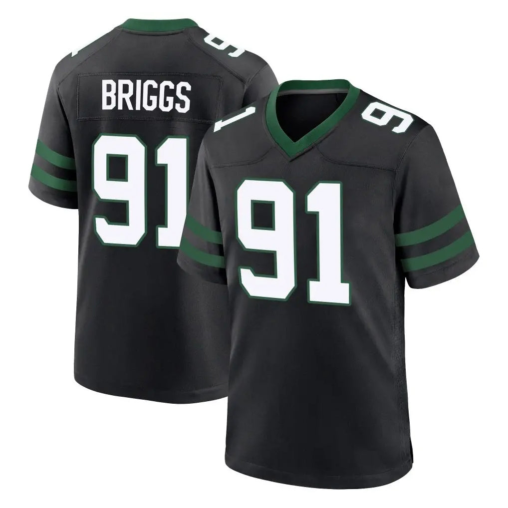 Tuec NY.Jets #91 Jowon Briggs Player Black Legacy Home Game Stitched Jerseys
