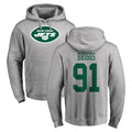 Tuec NY.Jets #91 Jowon Briggs Player Gray LOGO Pullover Hoodies Limited Game Stitched Jerseys