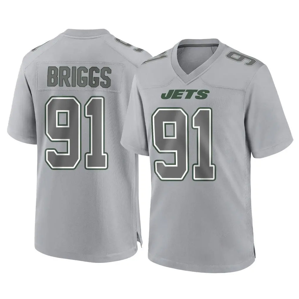 Tuec NY.Jets #91 Jowon Briggs Player Gray Limited Atmosphere Fashion Home Game Stitched Jerseys