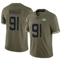 Tuec NY.Jets #91 Jowon Briggs Player Olive Salute To Service Limited Stitched Jerseys