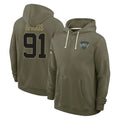 Tuec NY.Jets #91 Jowon Briggs Player Olive Salute to Service Pullover Hoodies Limited Stitched Jerseys