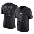 Tuec NY.Jets #91 Jowon Briggs Player Stealth Black Limited Reflective Home Game Stitched Jerseys
