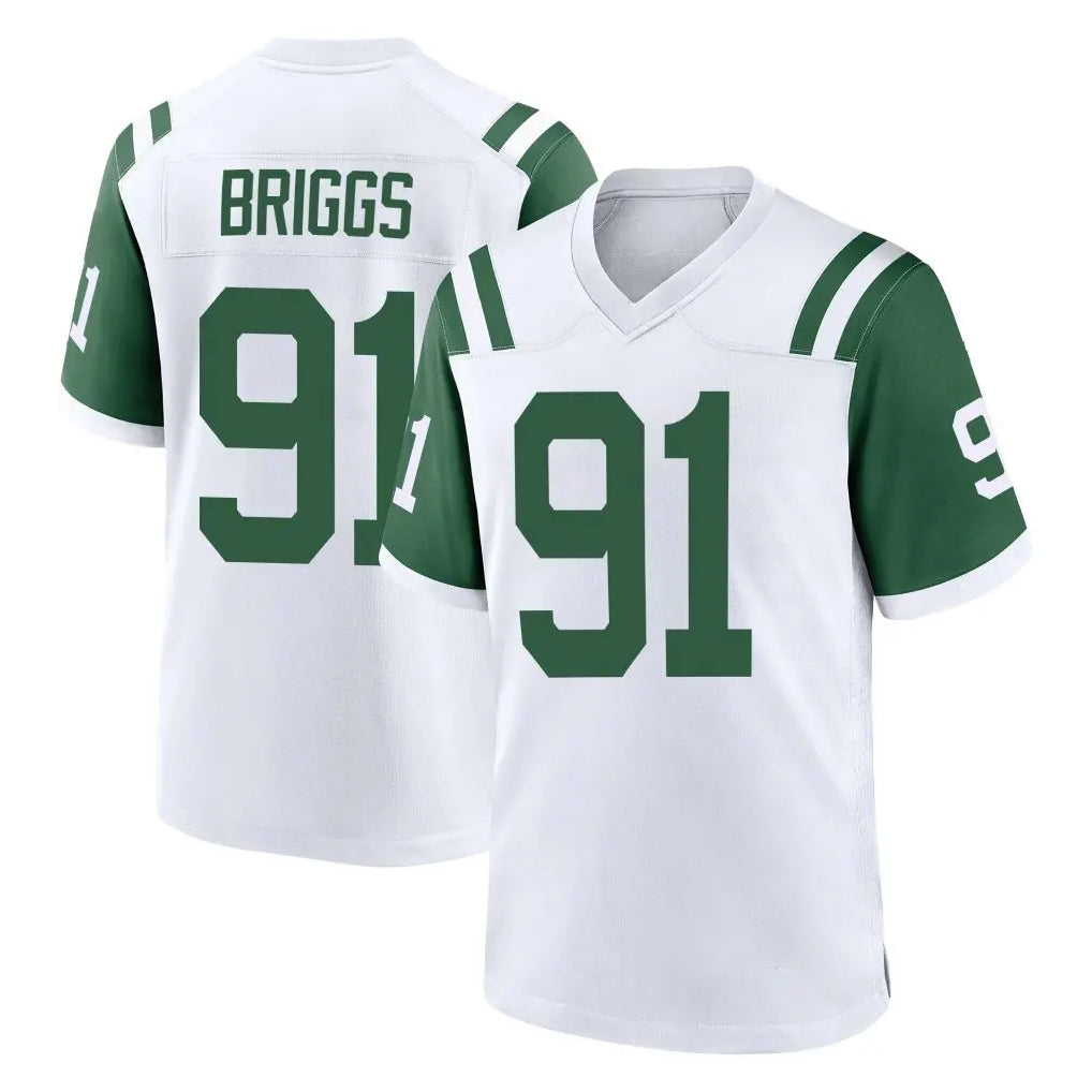 Tuec NY.Jets #91 Jowon Briggs Player White Classic Home Game Stitched Jerseys