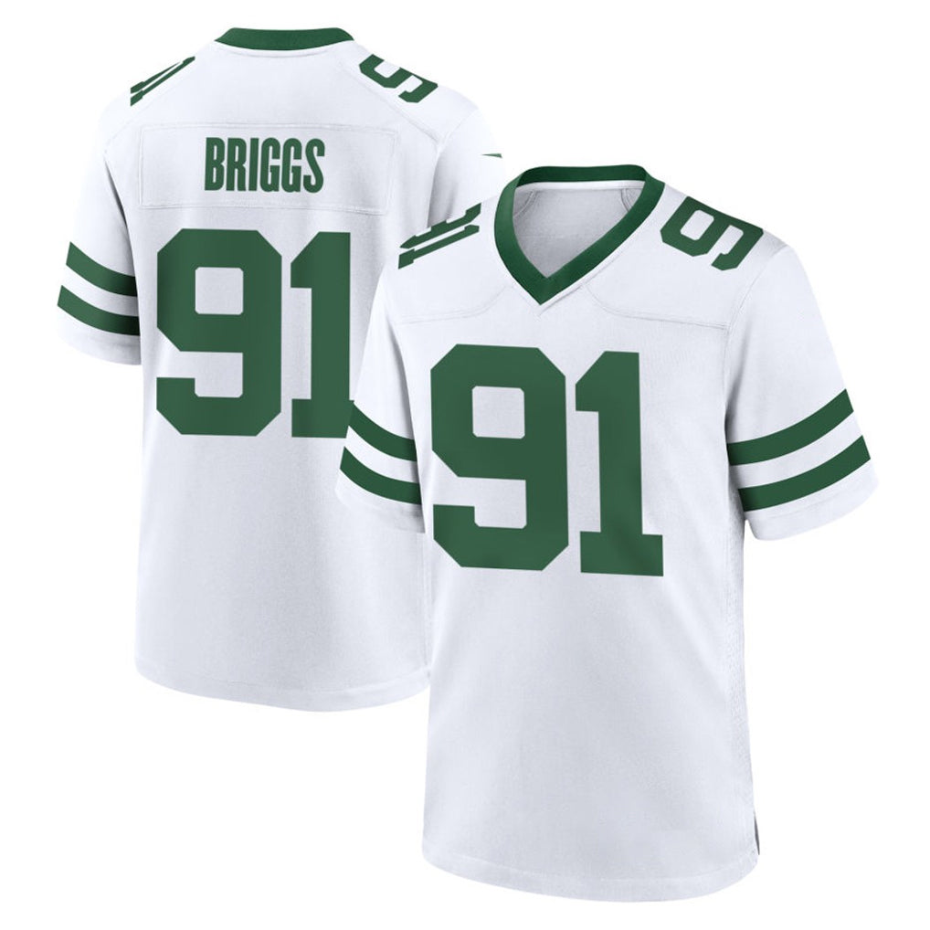 Tuec NY.Jets #91 Jowon Briggs Player White Legacy Home Game Stitched Jerseys