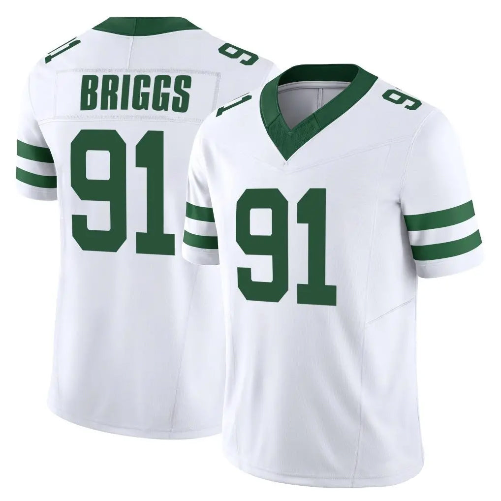 Tuec NY.Jets #91 Jowon Briggs Player White Legacy Limited Vapor F.U.S.E. Home Game Stitched Jerseys