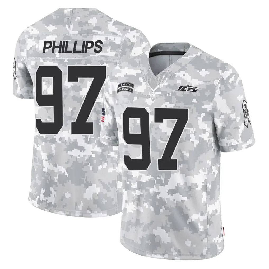 Tuec NY.Jets #97 Harrison Phillips Player Arctic Camo Salute to Service Limited Game Stitched Jerseys