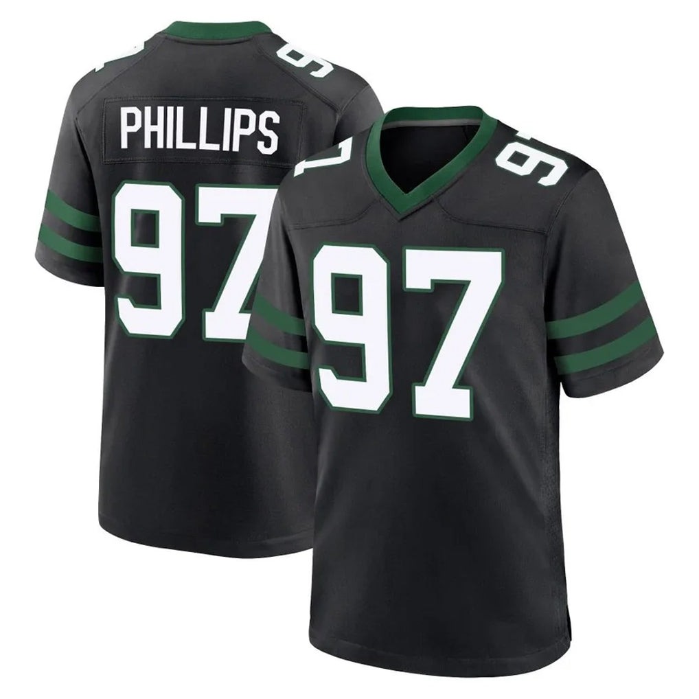 Tuec NY.Jets #97 Harrison Phillips Player Black Legacy Home Game Stitched Jerseys