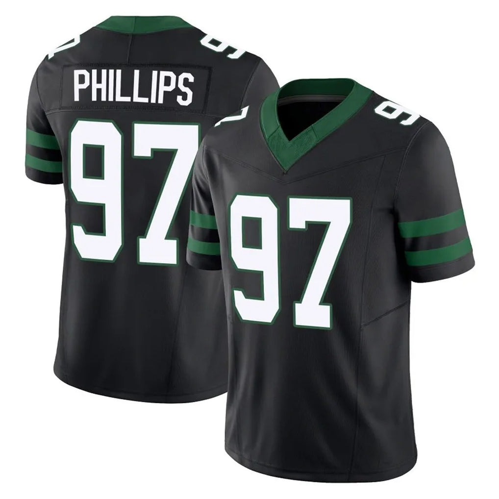 Tuec NY.Jets #97 Harrison Phillips Player Black Limited Legacy Vapor F.U.S.E. Home Game Stitched Jerseys