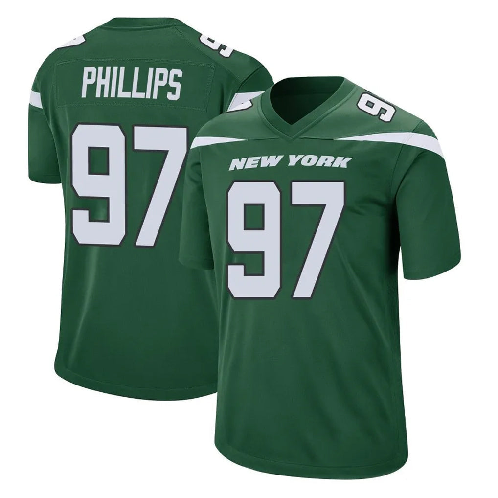 Tuec NY.Jets #97 Harrison Phillips Player Green Home Game Stitched Jerseys
