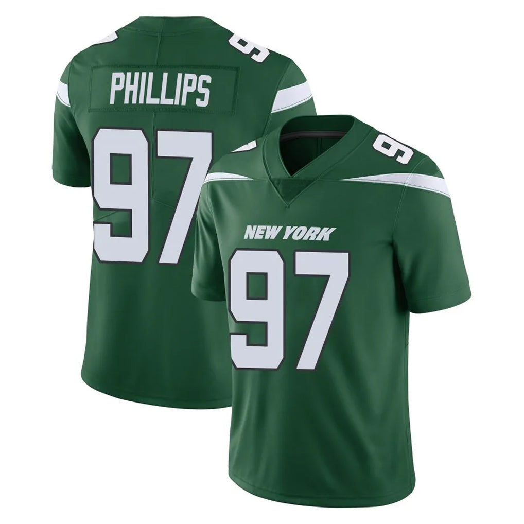 Tuec NY.Jets #97 Harrison Phillips Player Green Limited Vapor Home Game Stitched Jerseys