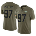Tuec NY.Jets #97 Harrison Phillips Player Olive Salute To Service Limited Stitched Jerseys