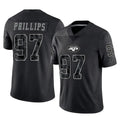 Tuec NY.Jets #97 Harrison Phillips Player Stealth Black Limited Reflective Home Game Stitched Jerseys