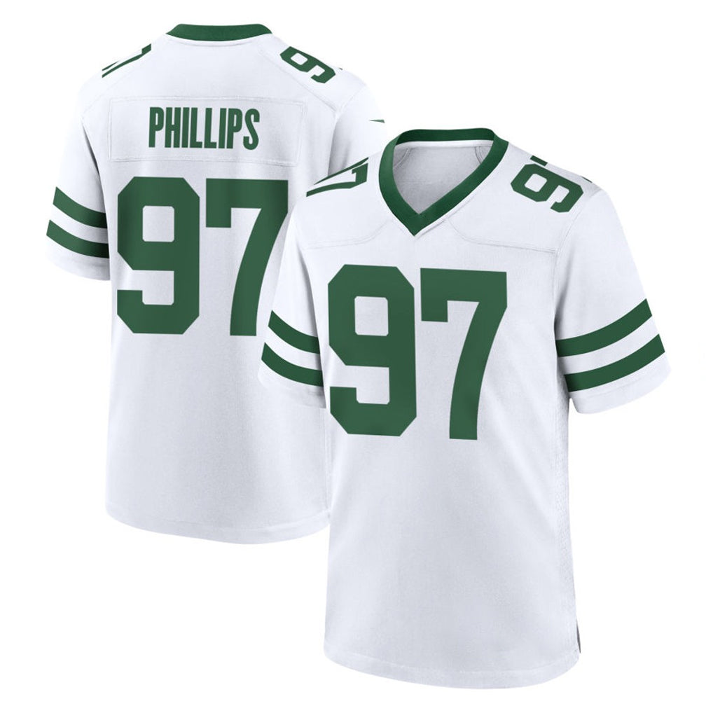 Tuec NY.Jets #97 Harrison Phillips Player White Legacy Home Game Stitched Jerseys