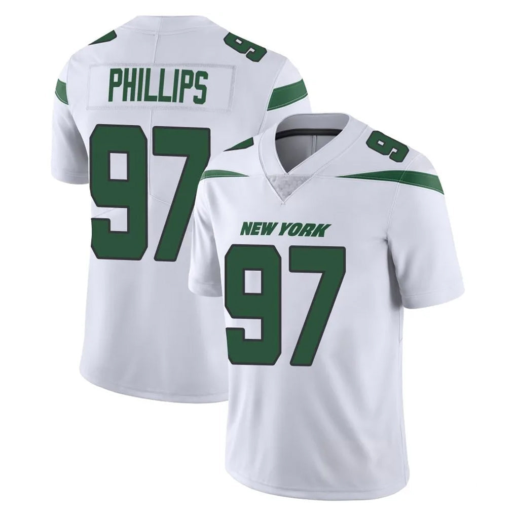 Tuec NY.Jets #97 Harrison Phillips Player White Spotlight Limited Vapor Home Game Stitched Jerseys