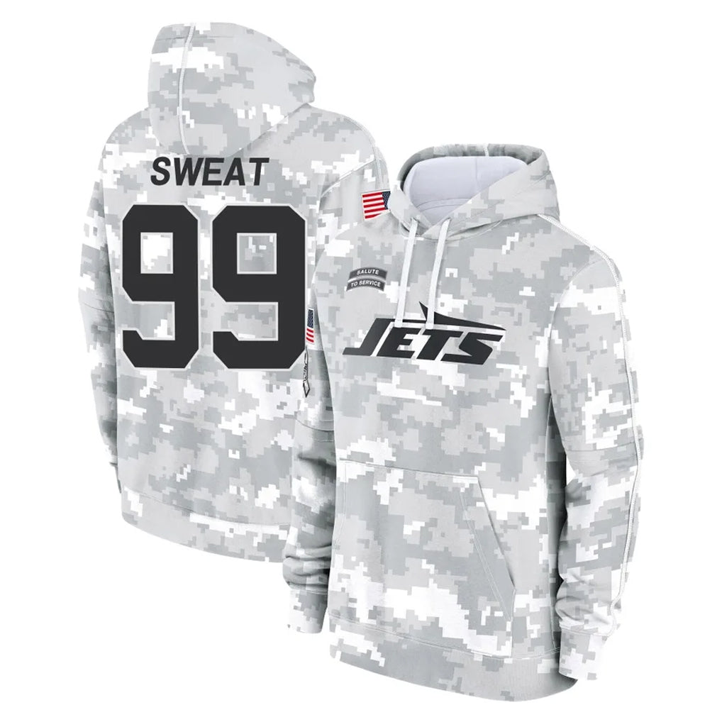 Tuec NY.Jets #99 T'Vondre Sweat Player Arctic Camo Salute to Service Pullover Hoodies Limited Game Stitched Jerseys