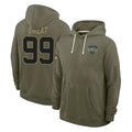 Tuec NY.Jets #99 T'Vondre Sweat Player Olive Salute to Service Pullover Hoodies Limited Stitched Jerseys